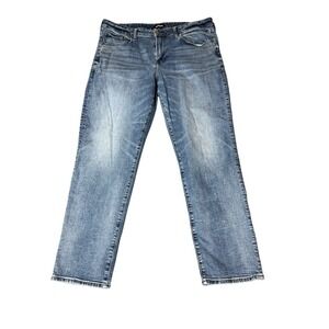 Express Jeans Men's 38x32 Blue Relaxed Straight Dark Wash Denim Stretch‎ Y2K